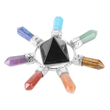 Seven Chakra Natural Stone Meditation Pyramid-Your Soul Place